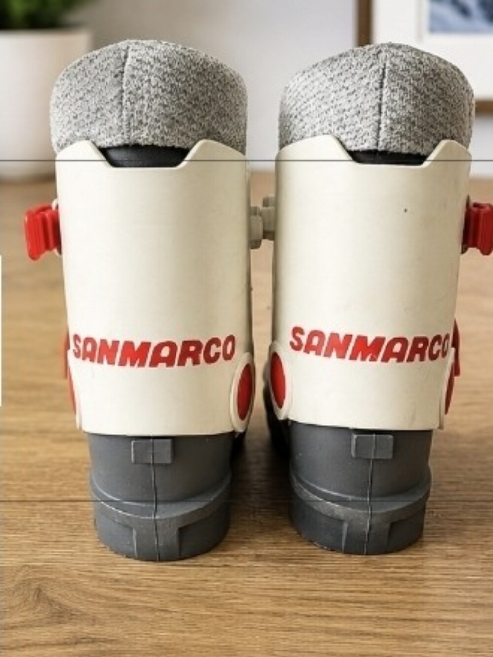 Vintage San Marco Kids Ski Boots Size 9/10 Gray Red Made in Italy